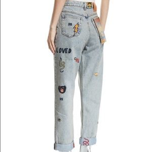Authentic Gucci high waisted embroidered jeans
